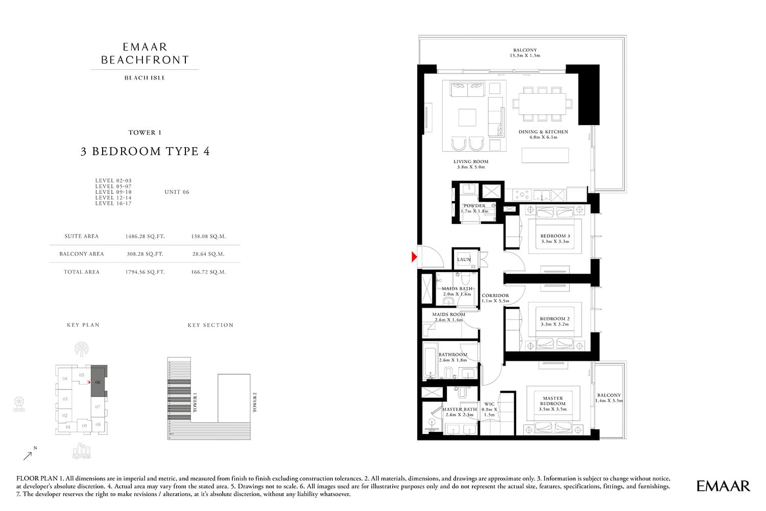 Beach Isle, 3-Bed Floor Plan, type: 3 Bedroom