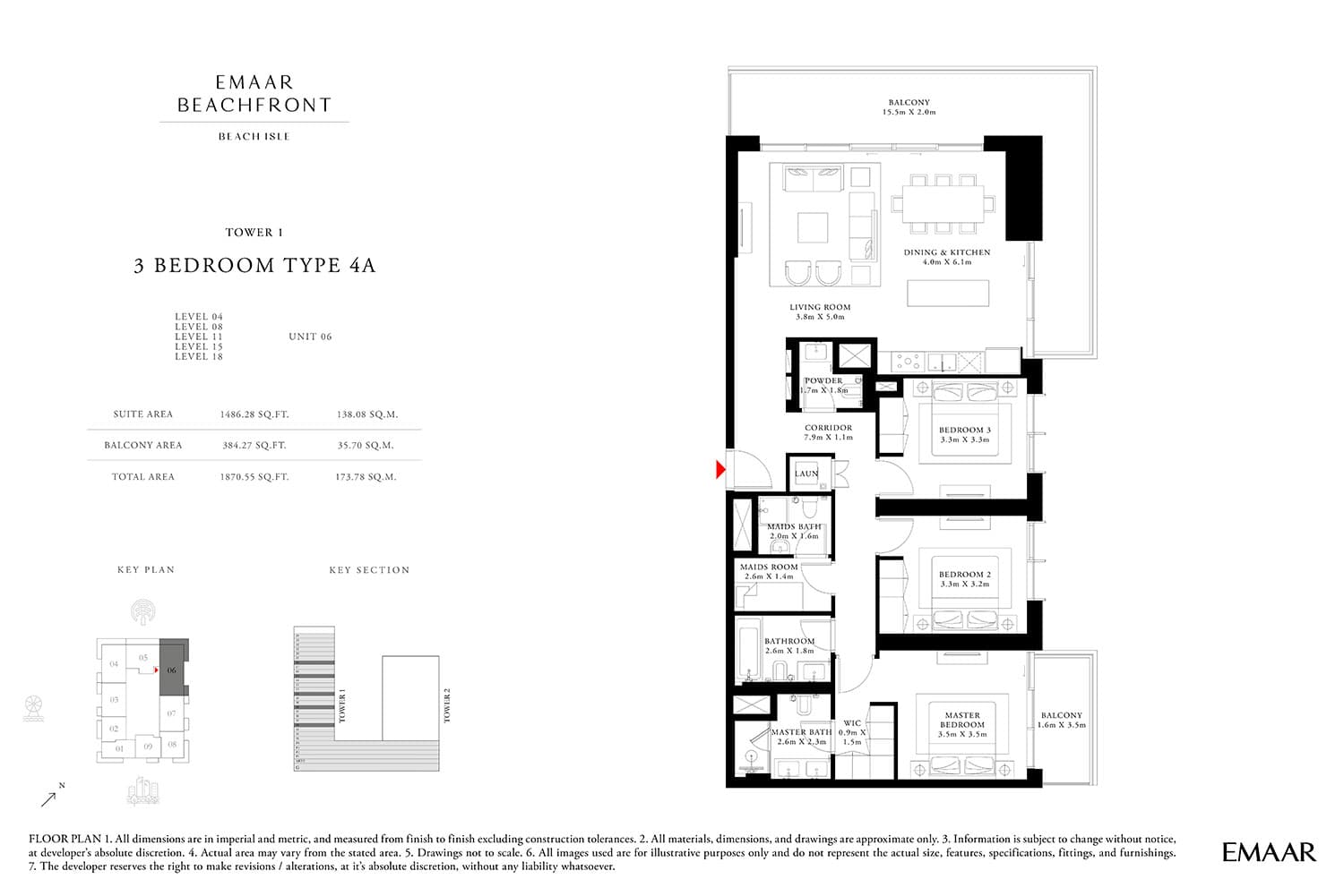Beach Isle, 3-Bed Floor Plan, type: 3 Bedroom