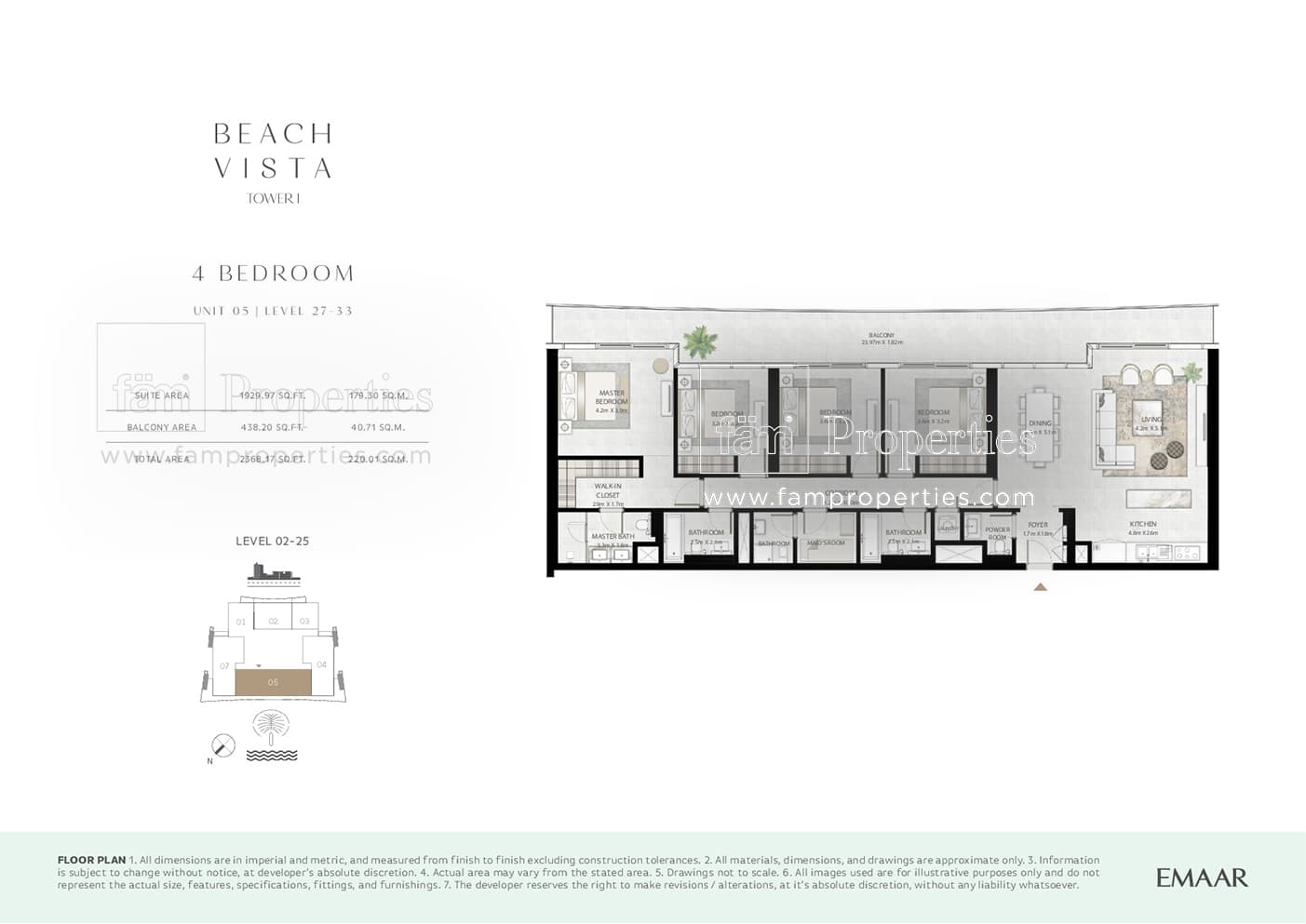 Beach Vista Tower 1, 4-Bed Floor Plan, type: 4 Bedroom