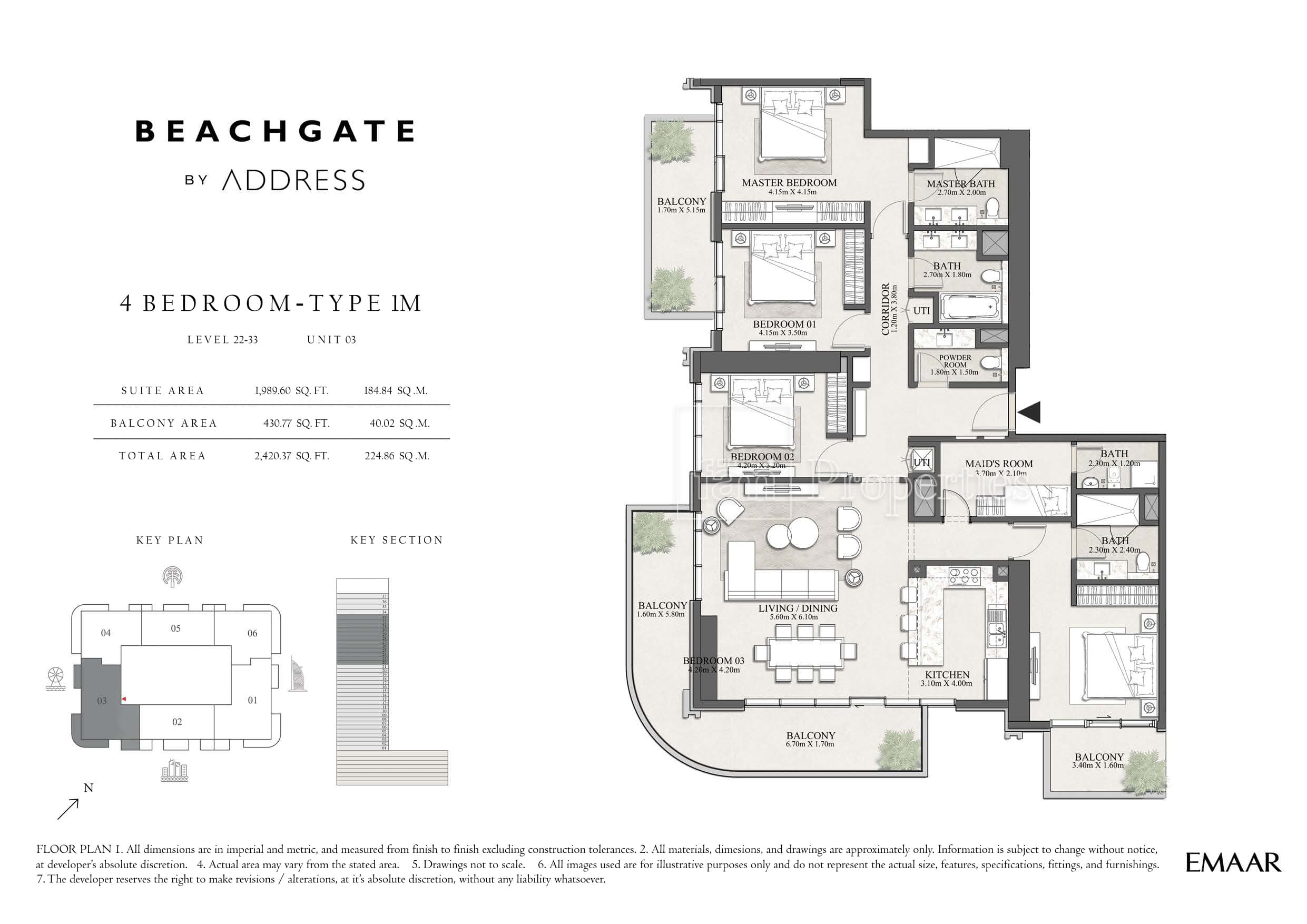 Beachgate by Address, 4-Bed Floor Plan, type: 4 Bedroom
