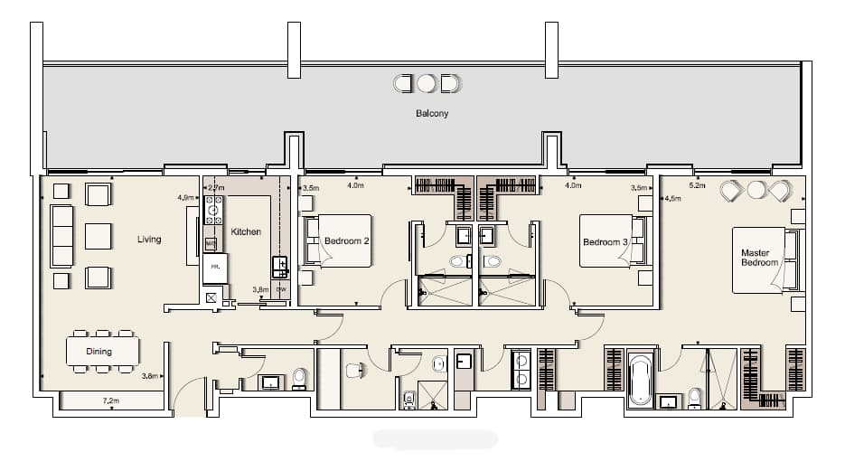 Belgravia 1, 3-Bed Floor Plan, type: Three Bedroom Type 3