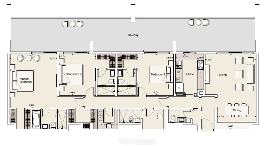 Belgravia 1, 3-Bed Floor Plan, type: Three Bedroom Type 9