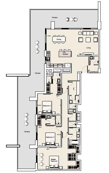 Belgravia 1, 3-Bed Floor Plan, type: Three Bedroom Type 13
