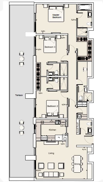Belgravia 1, 3-Bed Floor Plan, type: Three Bedroom Type 14