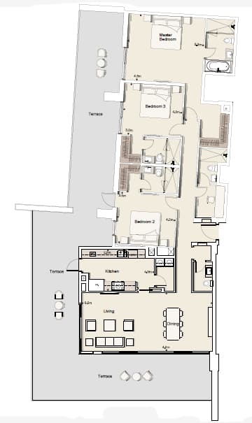 Belgravia 1, 3-Bed Floor Plan, type: Three Bedroom Type 15