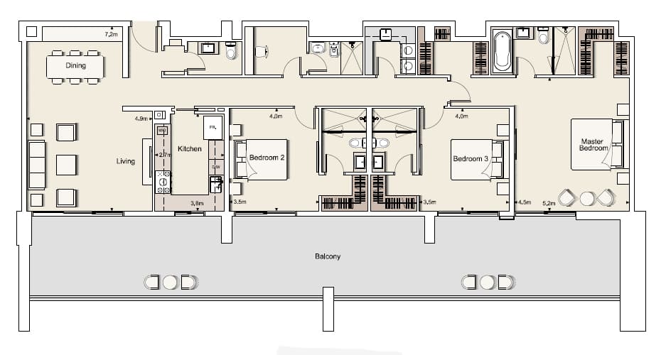 Belgravia 1, 3-Bed Floor Plan, type: Three Bedroom Type 16
