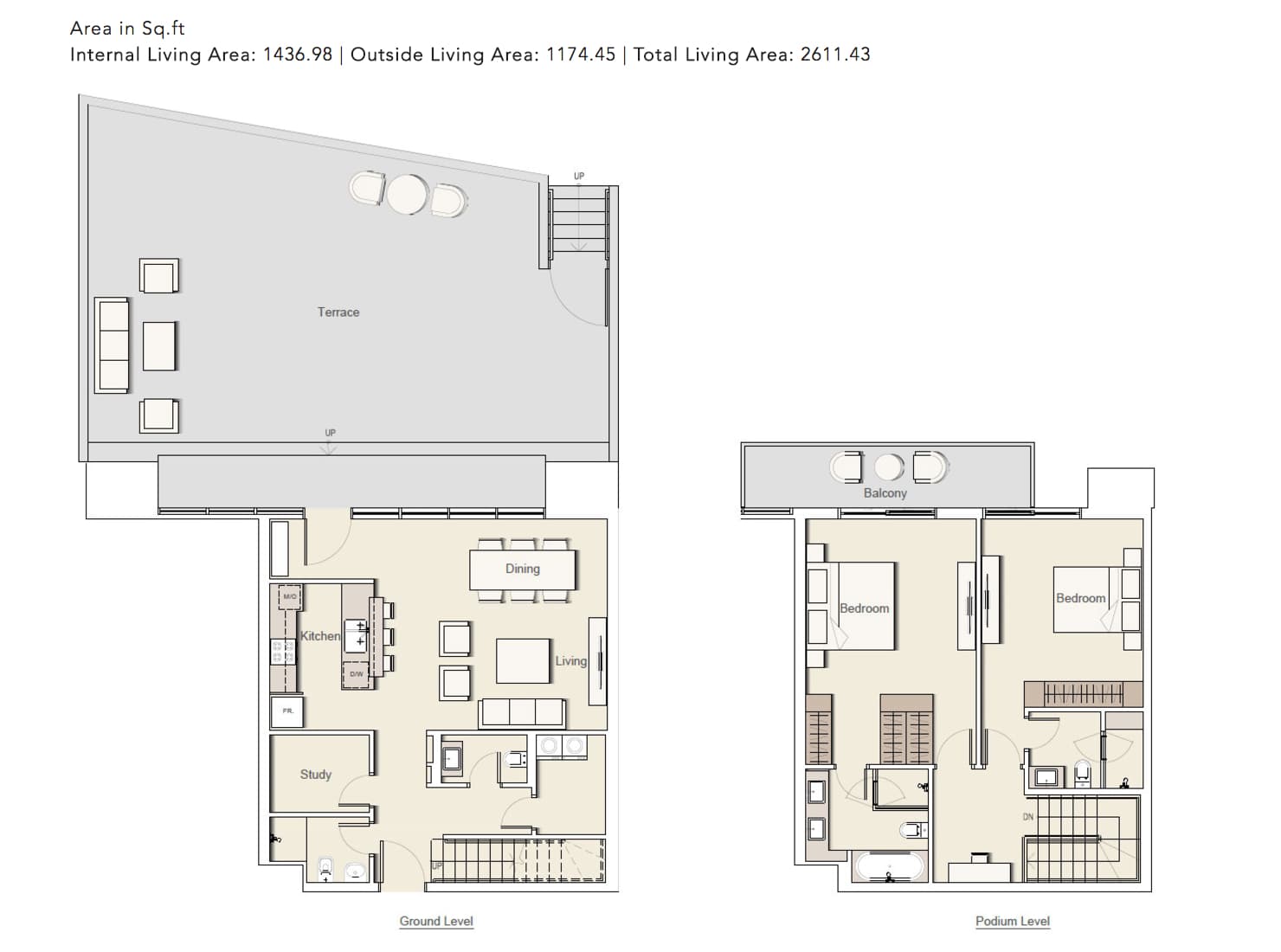 Belgravia 2, 2-Bed Floor Plan, type: 2-BHK_TYPE-1E