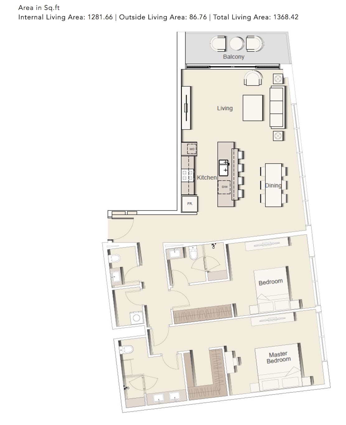 Belgravia 2, 2-Bed Floor Plan, type: 2-BHK-_TYPE-4