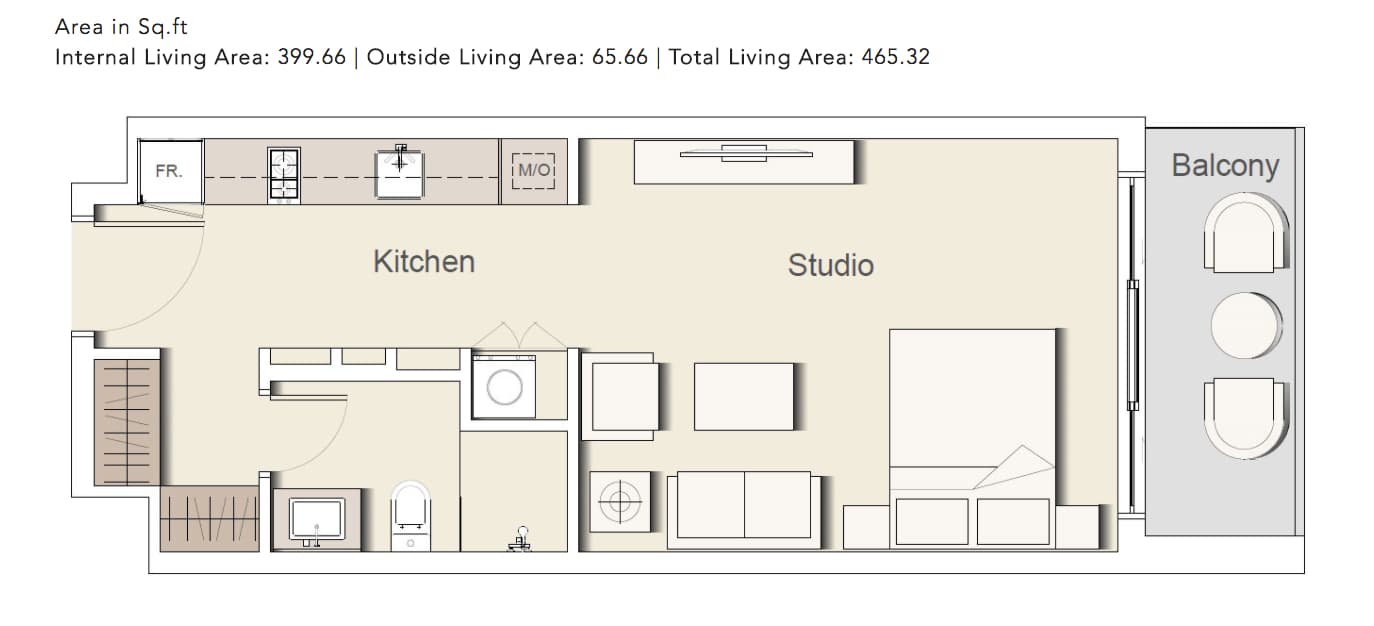 Belgravia 2, 0-Bed Floor Plan, type: STUDIO_TYPE-5