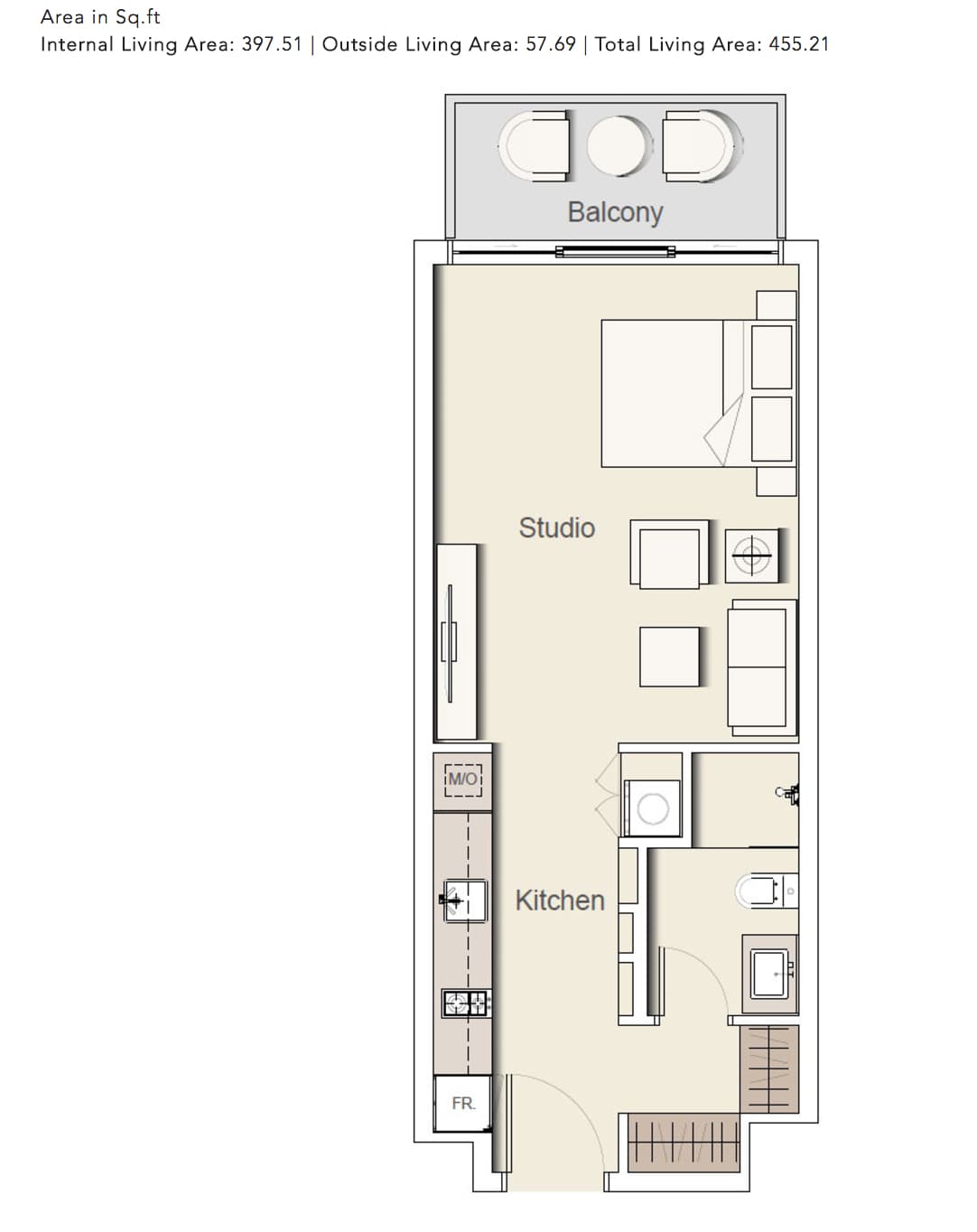 Belgravia 2, 0-Bed Floor Plan, type: STUDIO_TYPE-4A