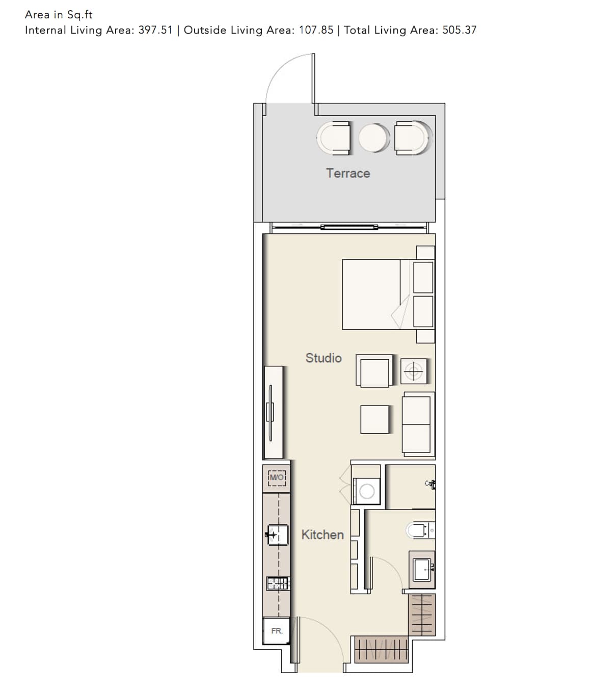 Belgravia 2, 0-Bed Floor Plan, type: STUDIO_TYPE-4