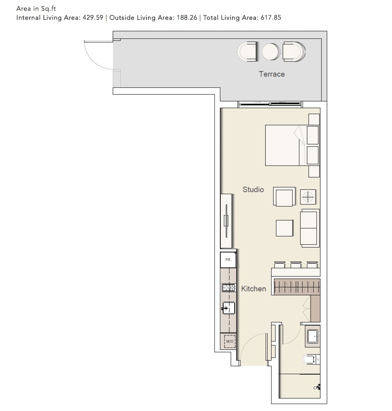 Belgravia 2, 0-Bed Floor Plan, type: STUDIO_TYPE-2