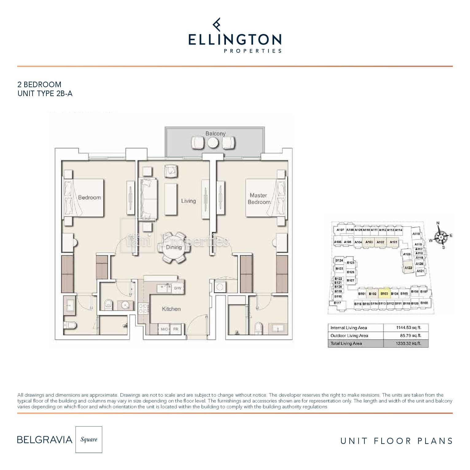 Belgravia Square A, 2-Bed Floor Plan, type: 2 Bedroom