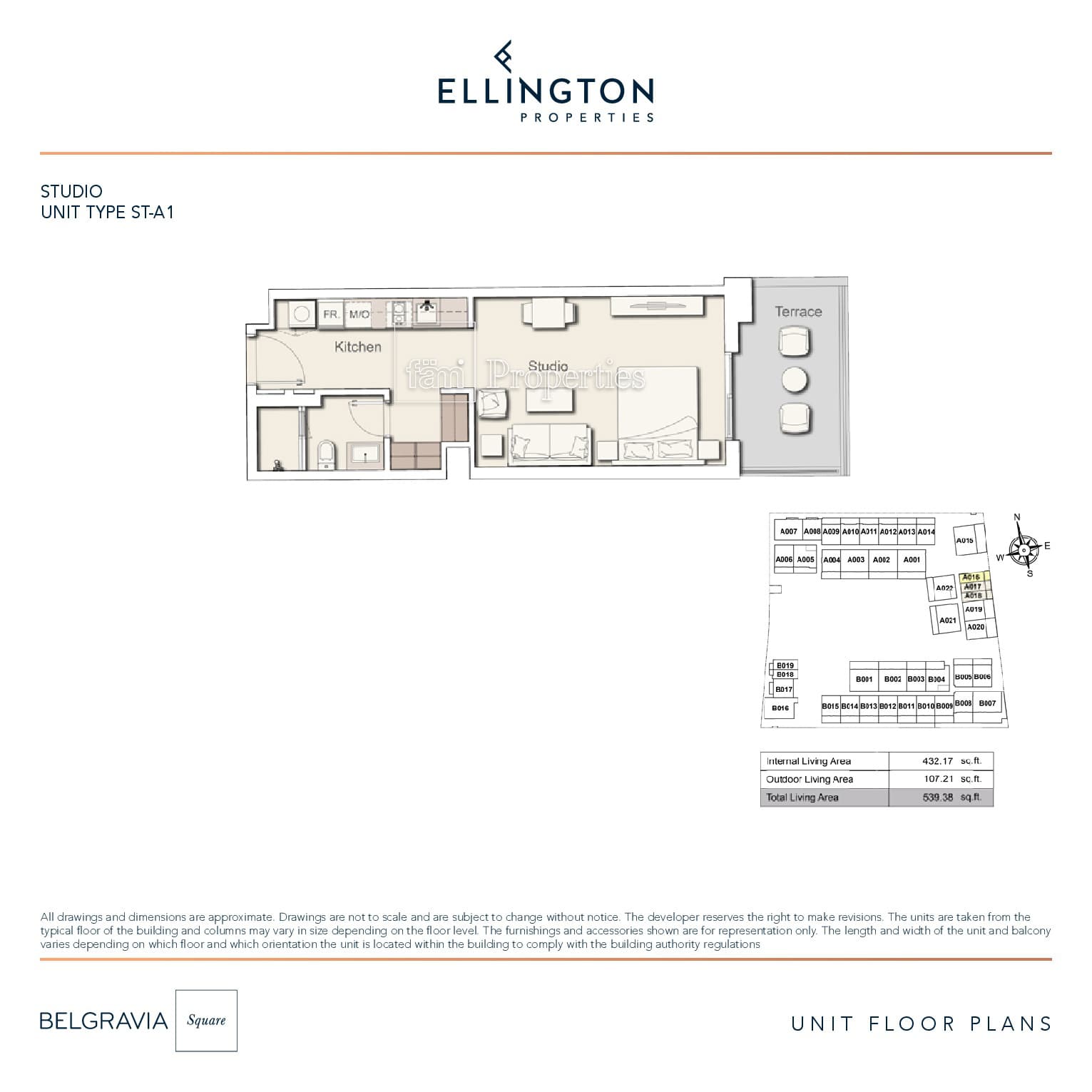 Belgravia Square A, 0-Bed Floor Plan, type: Studio