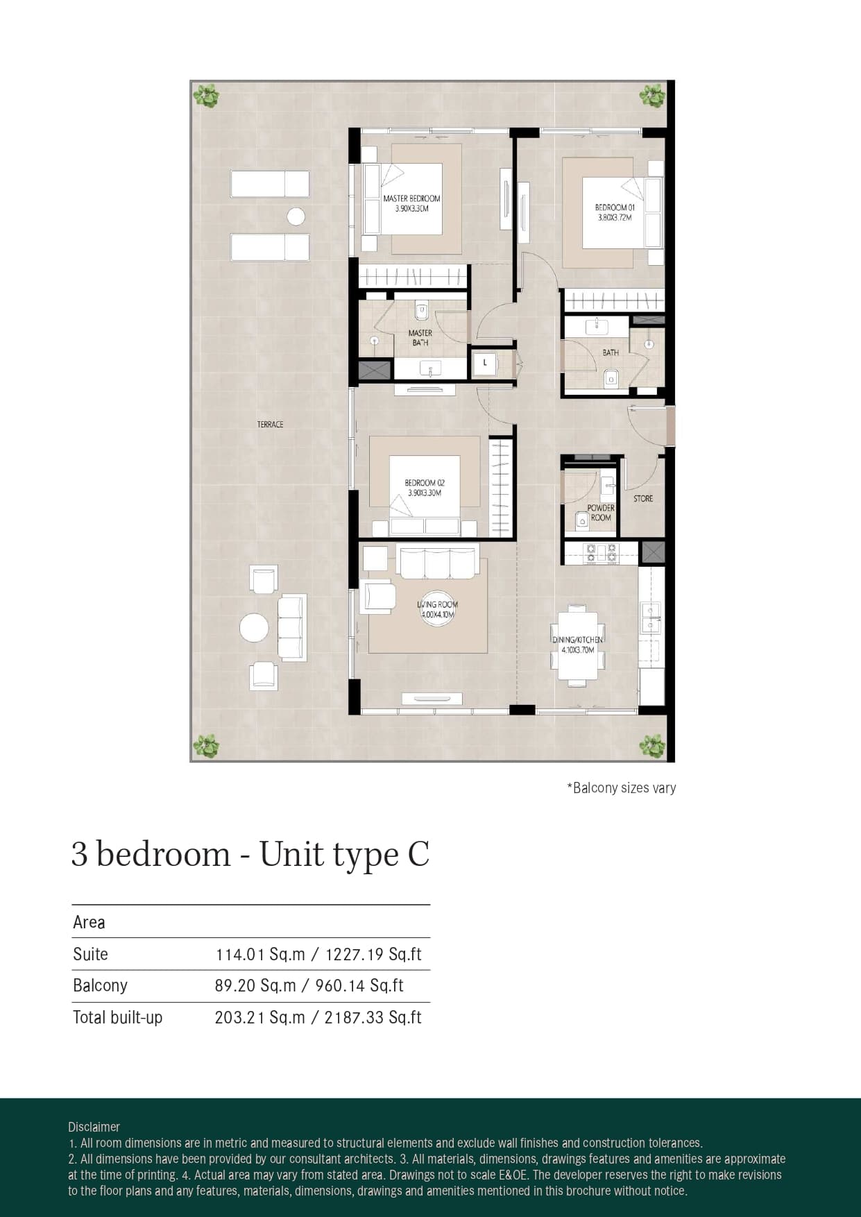 Berkshire Park, 3-Bed Floor Plan, type: 3 Bed