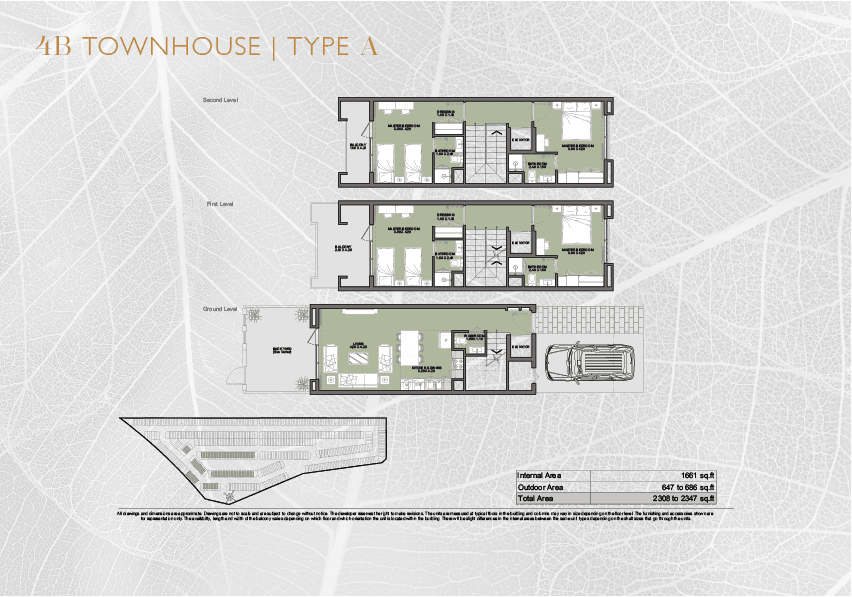 Bianca Townhouses, 4-Bed Floor Plan, type: