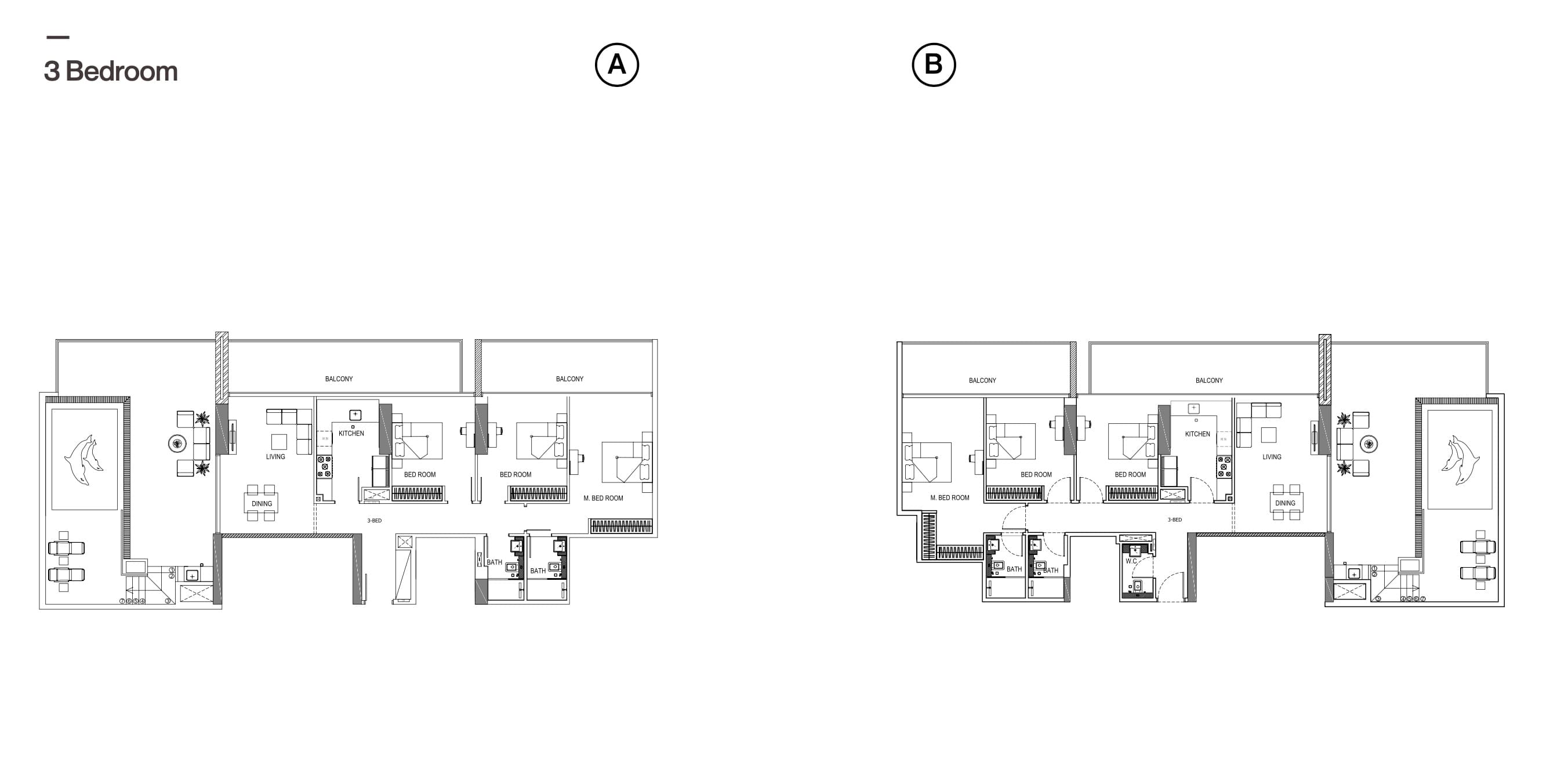 Binghatti Amber, 3-Bed Floor Plan, type: