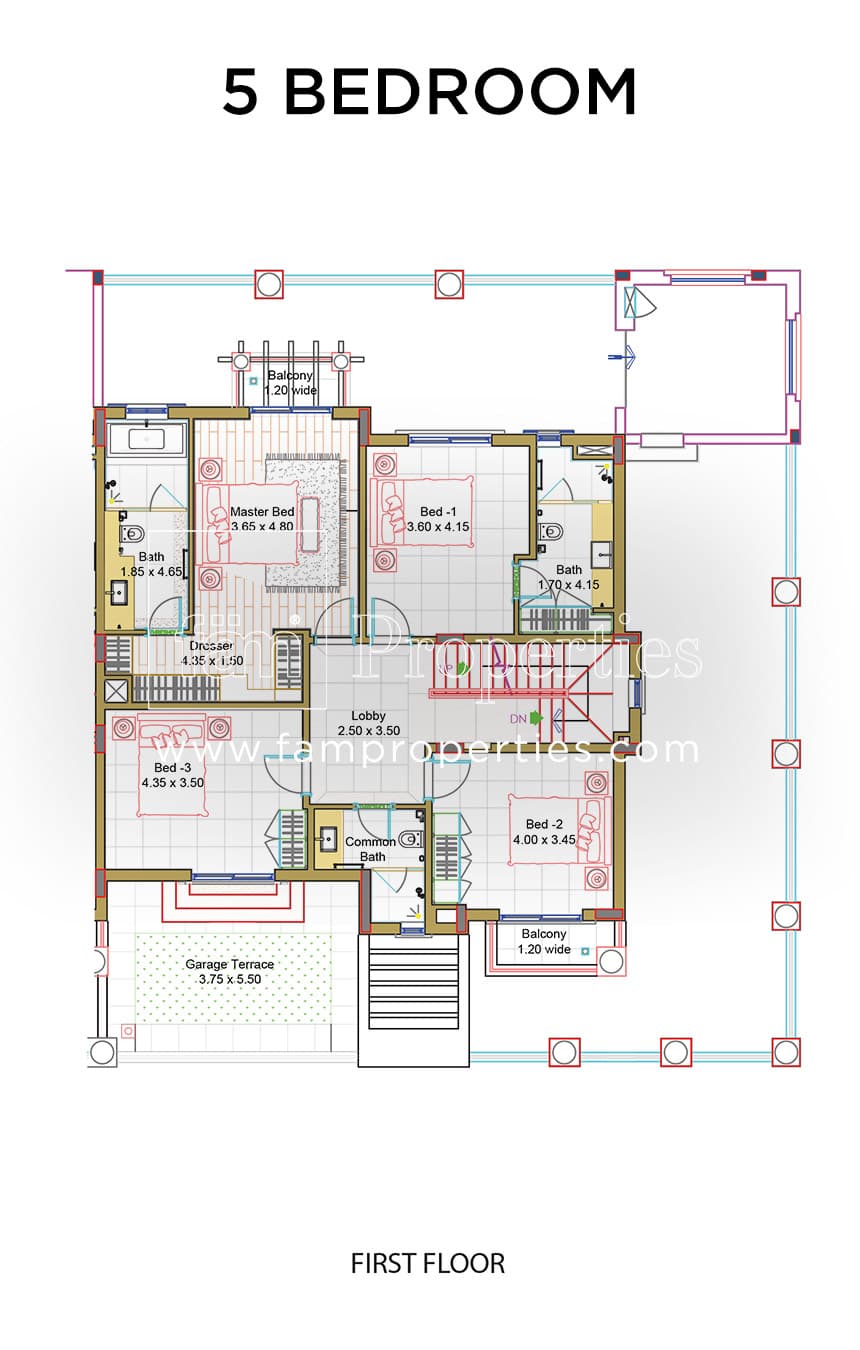 Bloomingdale, 5-Bed Floor Plan, type: 5 Bedroom