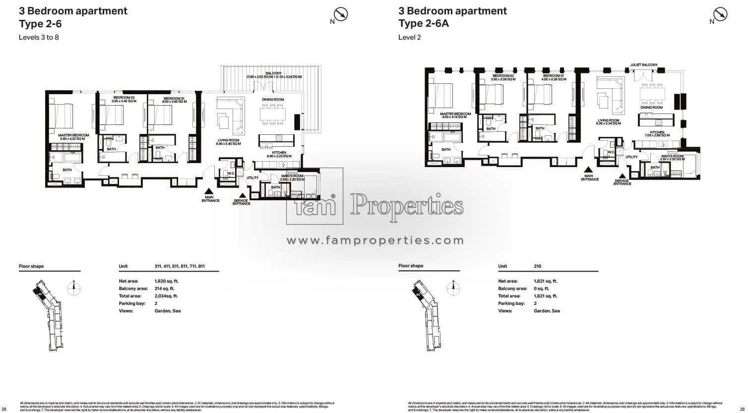 Bluewaters Residences building 3, 3-Bed Floor Plan, type: 3 Bedroom