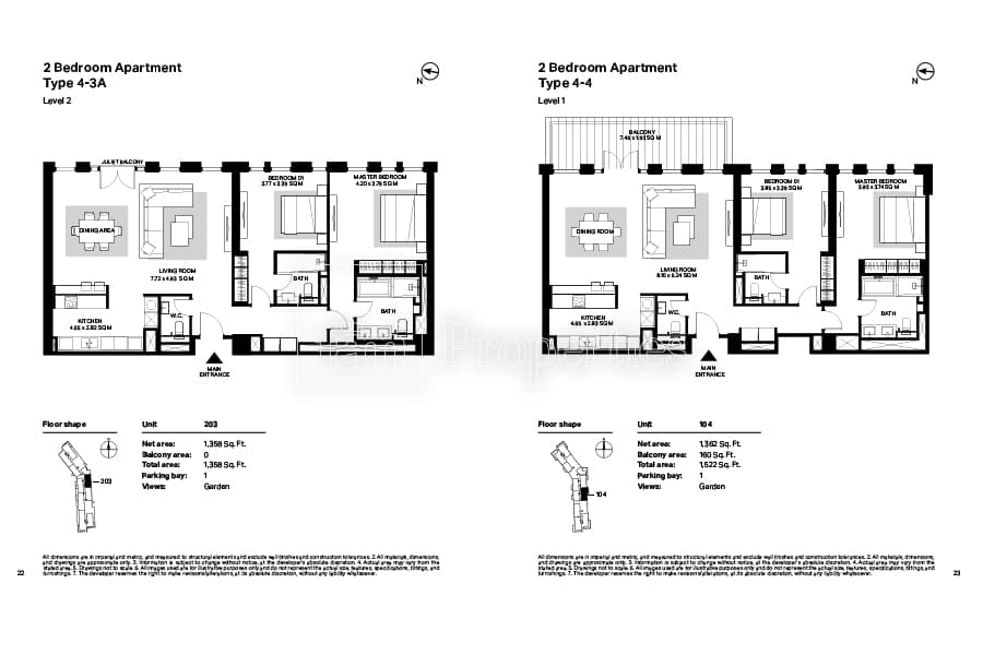 Bluewaters Residences Building 4, 2-Bed Floor Plan, type: 2 Bedroom
