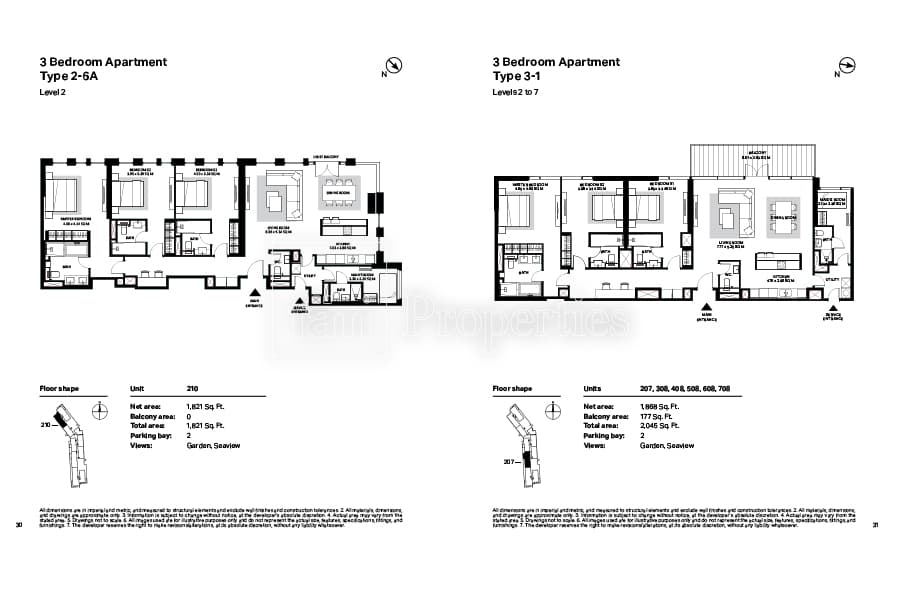 Bluewaters Residences Building 4, 3-Bed Floor Plan, type: 3 Bedroom
