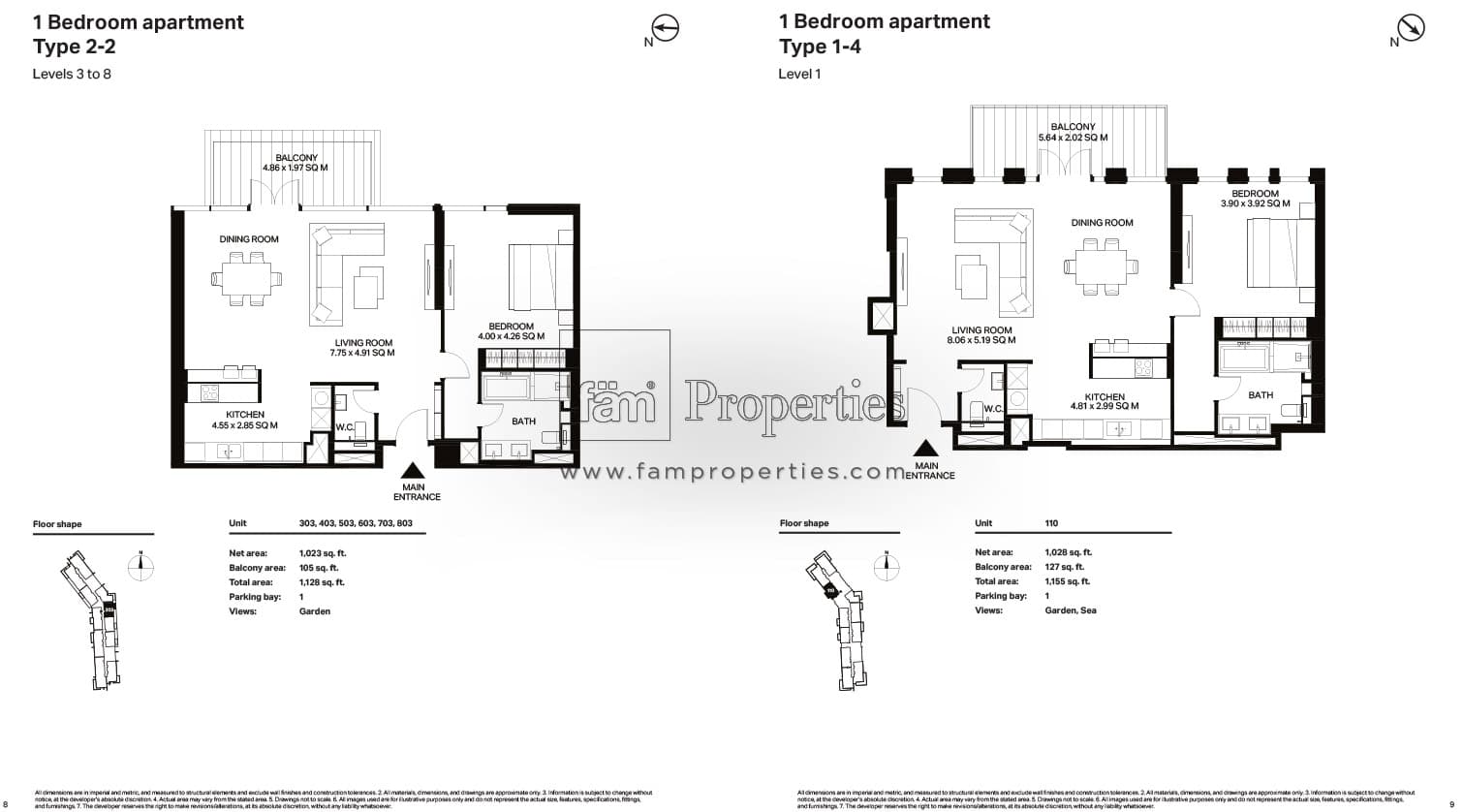 Bluewaters Residences Building 6, 3-Bed Floor Plan, type: 3 Bedroom