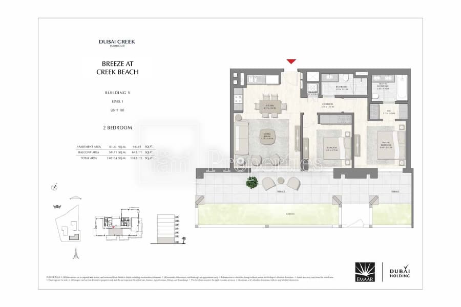 Breeze at Creek Beach Building 1, 2-Bed Floor Plan, type: 2 Bedroom