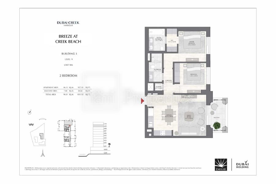 Breeze at Creek Beach Building 1, 2-Bed Floor Plan, type: 2 Bedroom