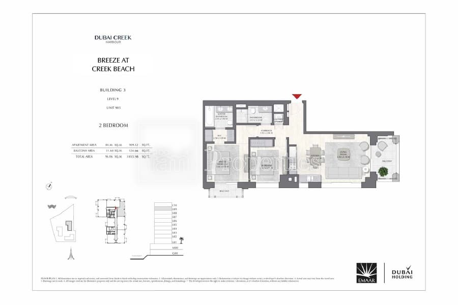 Breeze at Creek Beach Building 1, 2-Bed Floor Plan, type: 2 Bedroom
