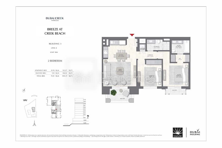 Breeze at Creek Beach Building 1, 2-Bed Floor Plan, type: 2 Bedroom