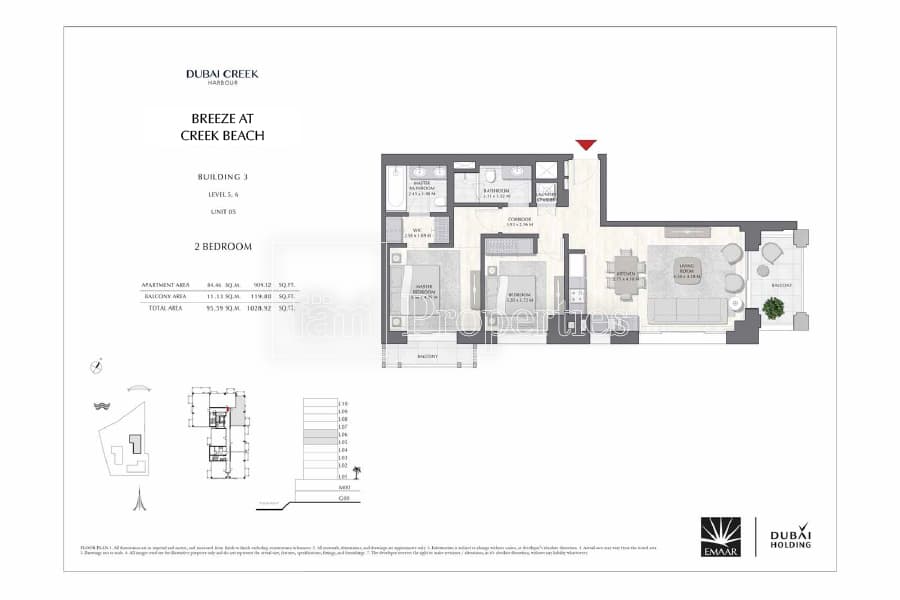 Breeze at Creek Beach Building 1, 2-Bed Floor Plan, type: 2 Bedroom