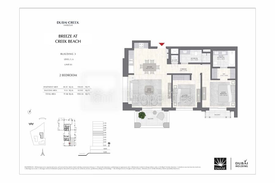 Breeze at Creek Beach Building 1, 2-Bed Floor Plan, type: 2 Bedroom