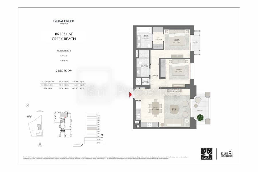 Breeze at Creek Beach Building 1, 2-Bed Floor Plan, type: 2 Bedroom
