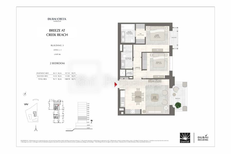 Breeze at Creek Beach Building 1, 2-Bed Floor Plan, type: 2 Bedroom