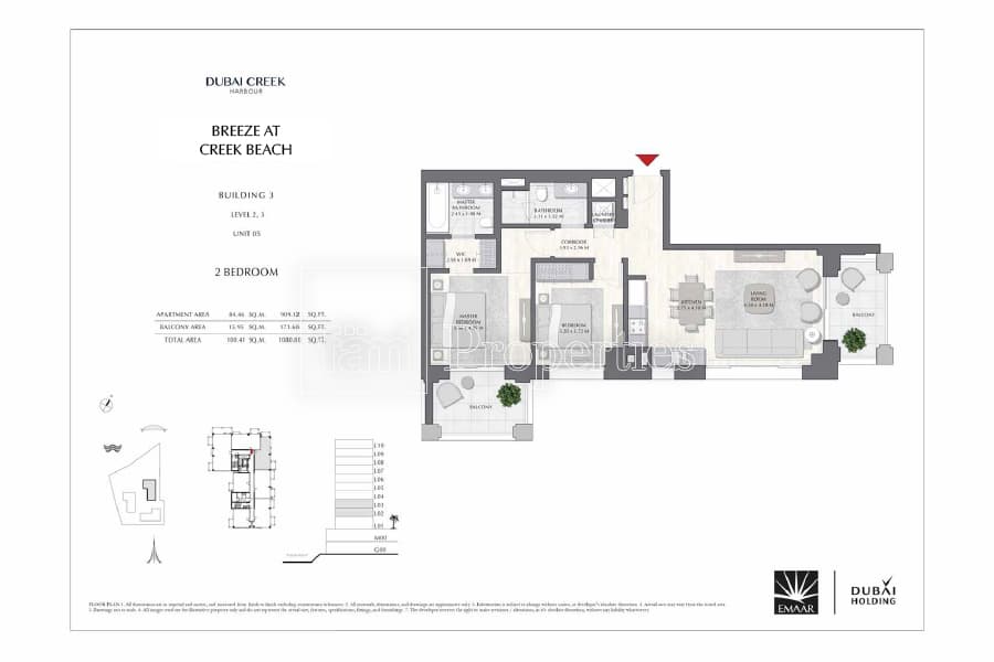 Breeze at Creek Beach Building 1, 2-Bed Floor Plan, type: 2 Bedroom
