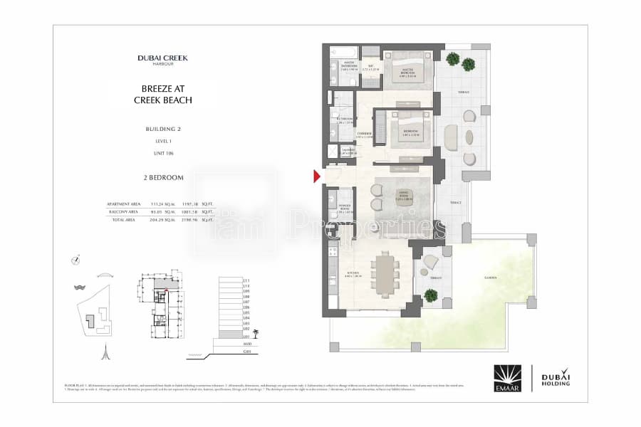 Breeze at Creek Beach Building 1, 2-Bed Floor Plan, type: