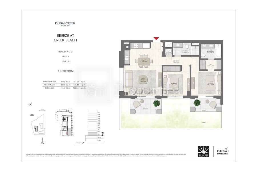 Breeze at Creek Beach Building 1, 2-Bed Floor Plan, type: 2 Bedroom