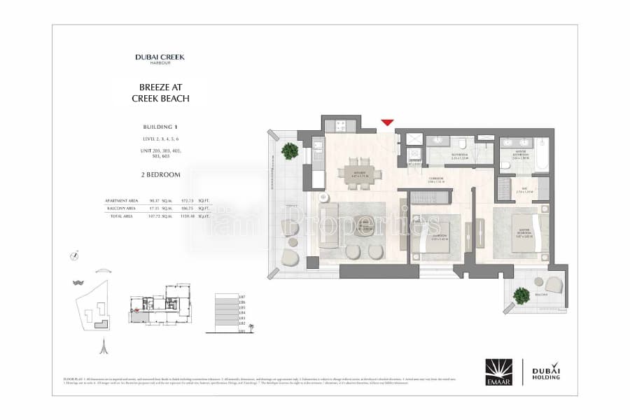 Breeze at Creek Beach Building 1, 2-Bed Floor Plan, type: