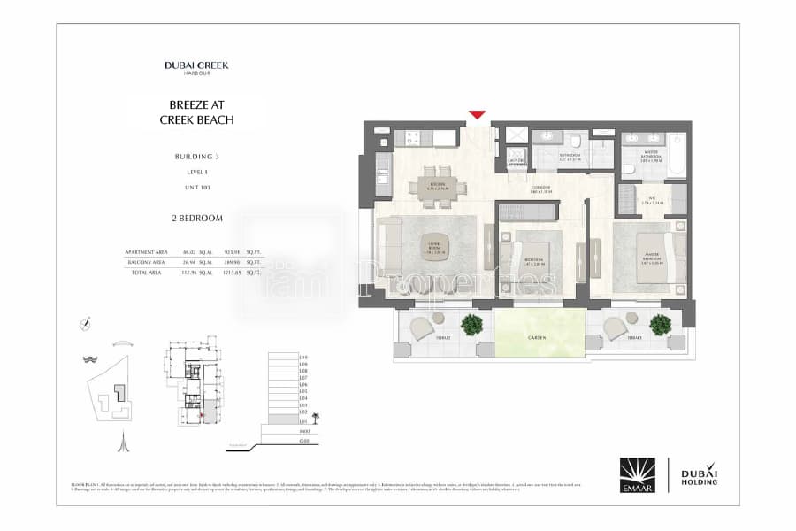 Breeze at Creek Beach Building 1, 2-Bed Floor Plan, type: 2 Bedroom