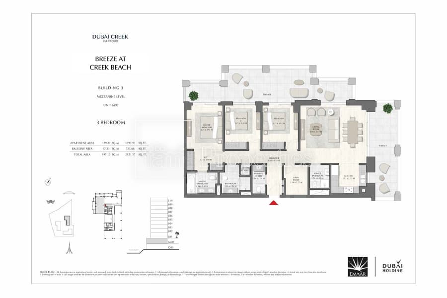 Breeze at Creek Beach Building 1, 3-Bed Floor Plan, type: 3 Bedroom