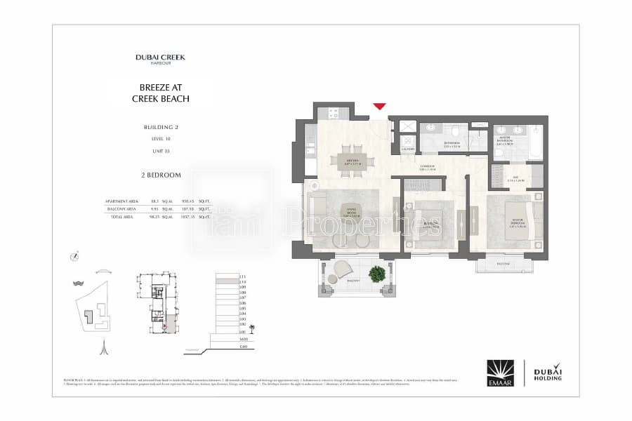 Breeze at Creek Beach Building 1, 2-Bed Floor Plan, type: 2 Bedroom
