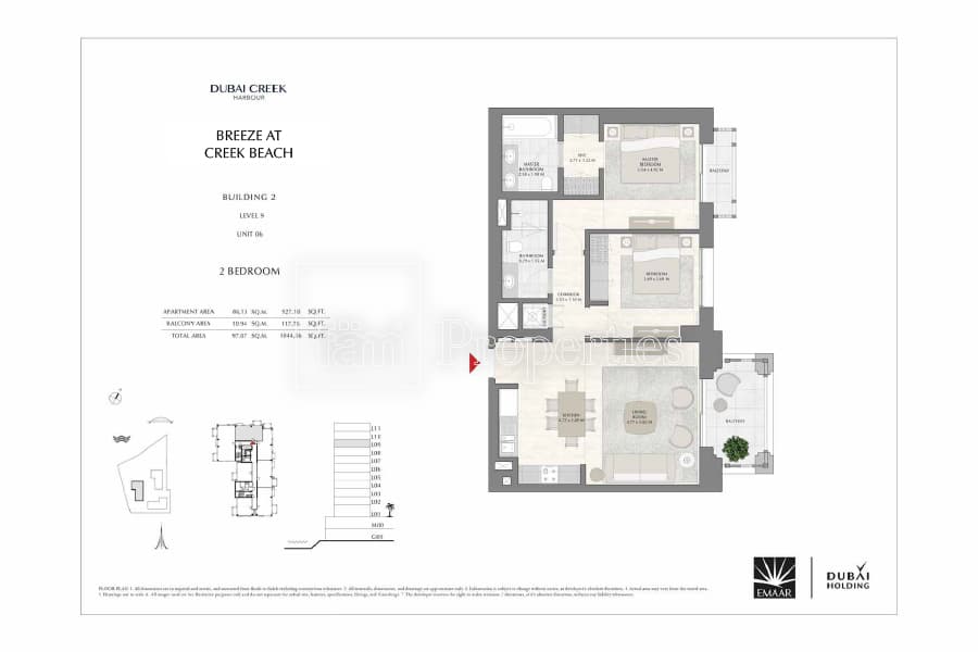 Breeze at Creek Beach Building 1, 2-Bed Floor Plan, type: 2 Bedroom