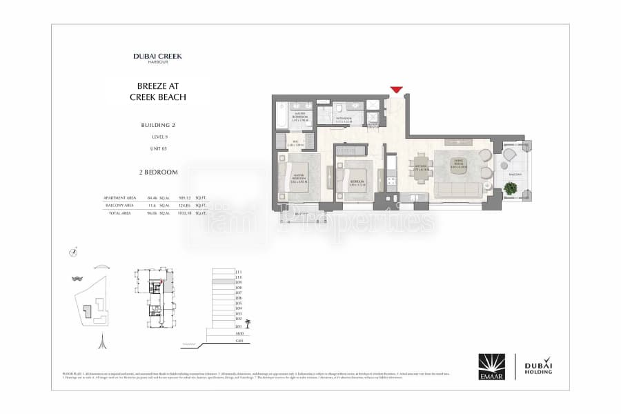 Breeze at Creek Beach Building 1, 2-Bed Floor Plan, type: 2 Bedroom