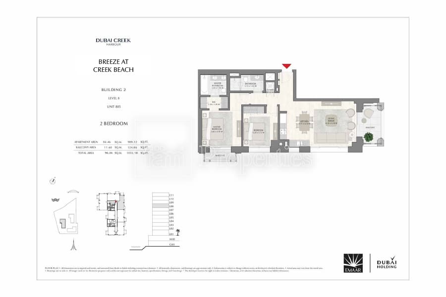 Breeze at Creek Beach Building 1, 2-Bed Floor Plan, type: 2 Bedroom