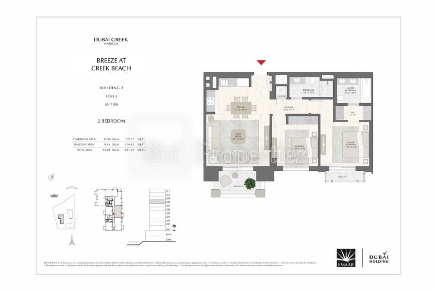 Breeze at Creek Beach Building 1, 2-Bed Floor Plan, type: 2 Bedroom