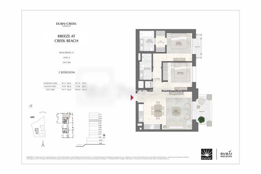 Breeze at Creek Beach Building 1, 2-Bed Floor Plan, type: 2 Bedroom