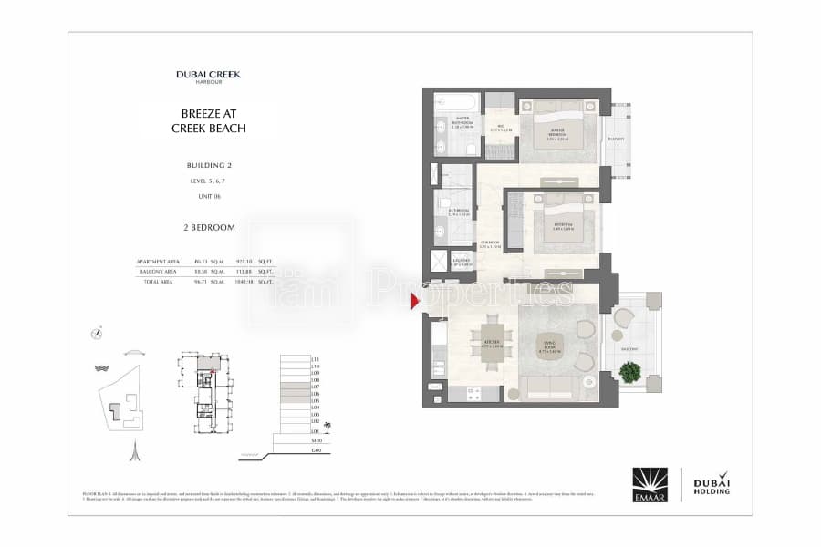 Breeze at Creek Beach Building 1, 2-Bed Floor Plan, type: 2 Bedroom