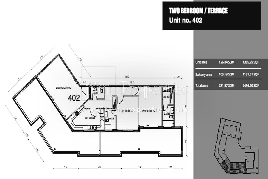 Bright Corner, 2-Bed Floor Plan, type: 2 Bedroom