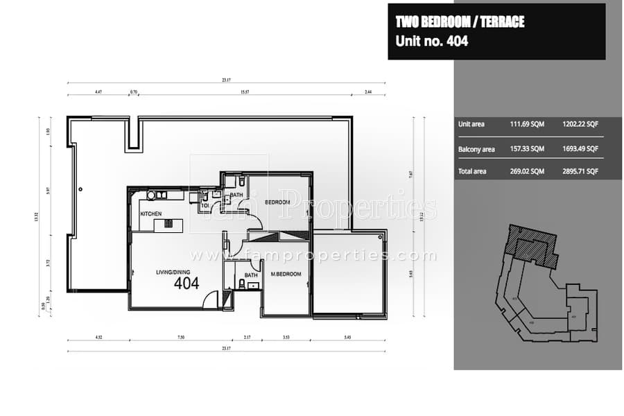 Bright Corner, 2-Bed Floor Plan, type: 2 Bedroom