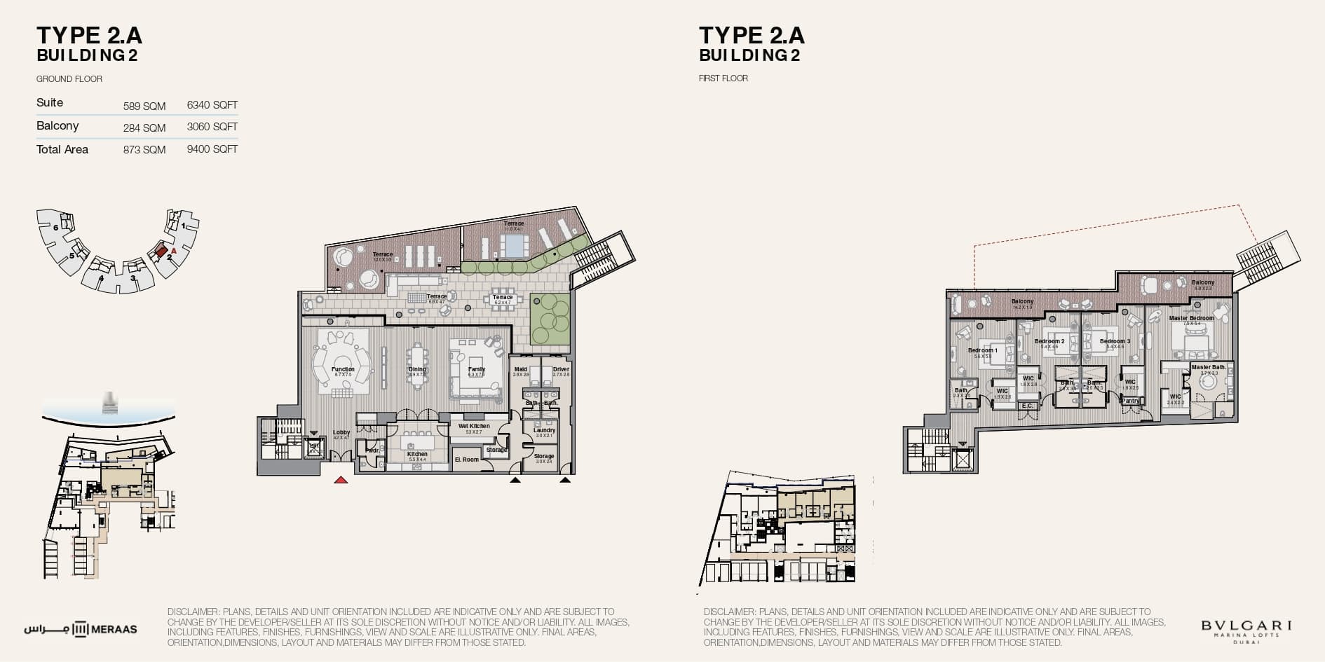 Bvlgari Marina Lofts, 4-Bed Floor Plan, type: Type 2B